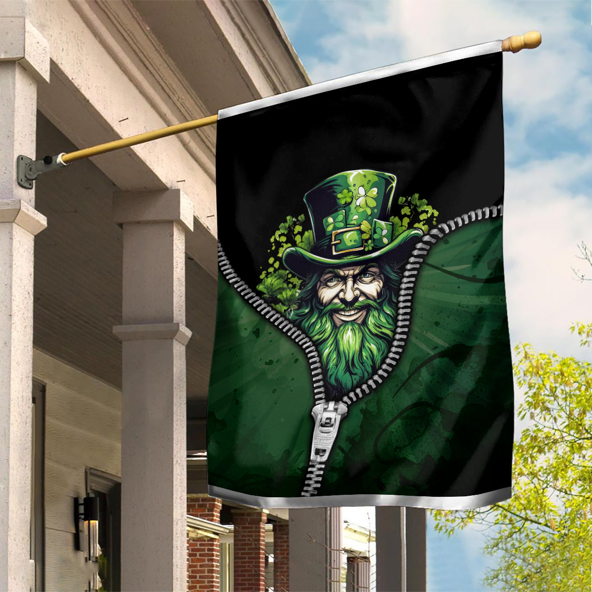 The Irish Man 3D Zip Art Garden Flag - Vibe Hoodie Shop