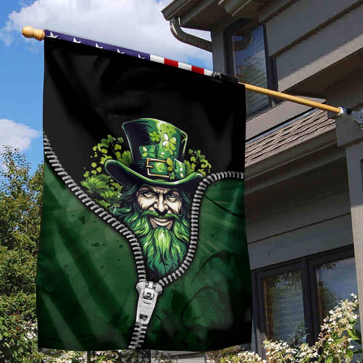 The Irish Man 3D Zip Art Garden Flag - Vibe Hoodie Shop