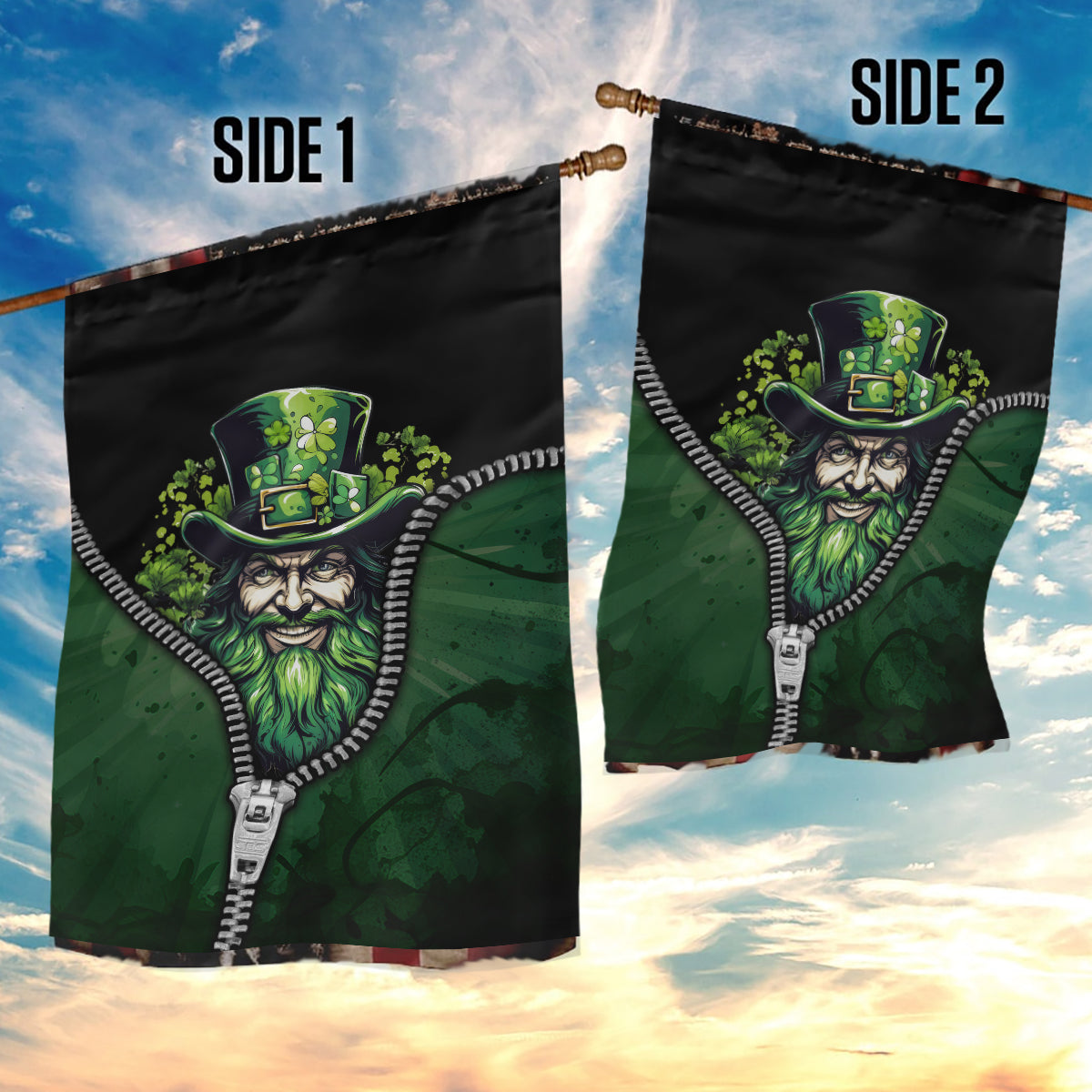 The Irish Man 3D Zip Art Garden Flag - Vibe Hoodie Shop