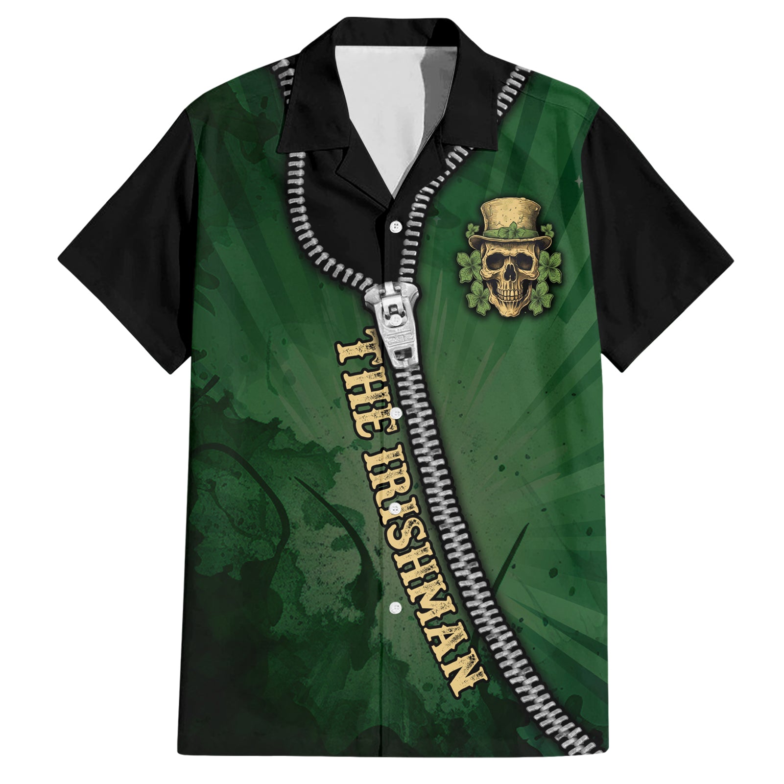 The Irish Man 3D Zip Art Hawaiian Shirt - Vibe Hoodie Shop