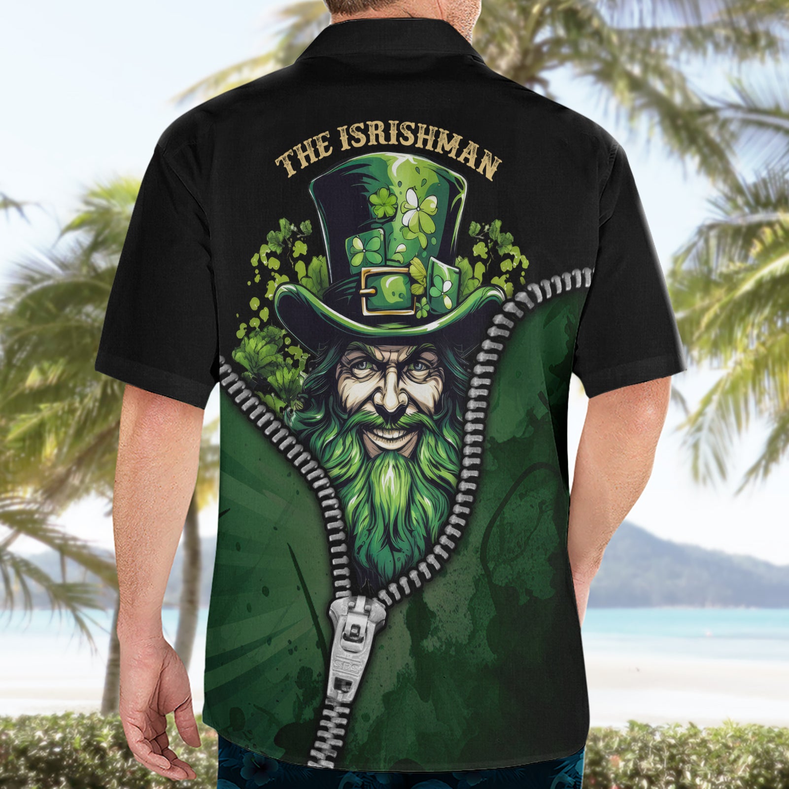 The Irish Man 3D Zip Art Hawaiian Shirt - Vibe Hoodie Shop