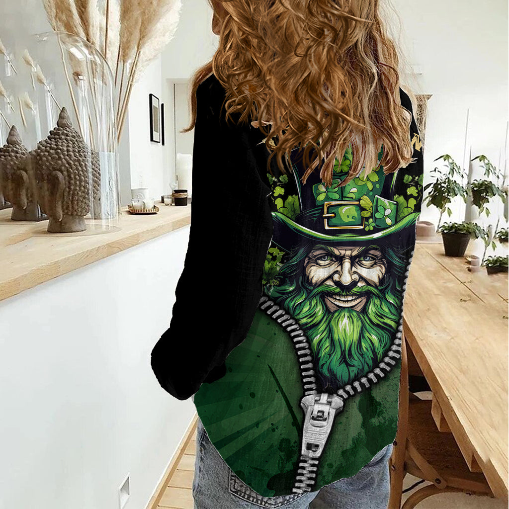 The Irish Man 3D Zip Art Women Casual Shirt - Vibe Hoodie Shop