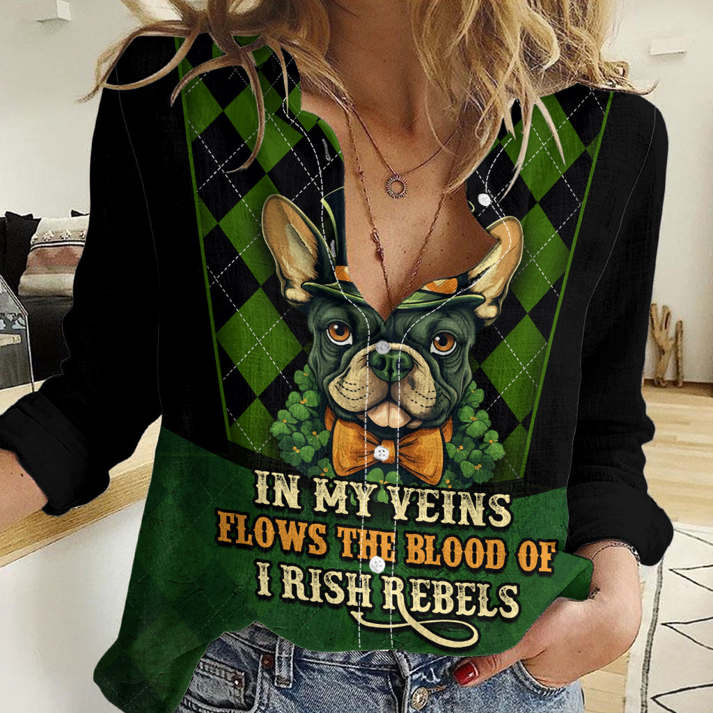 In My Veins Flows The Blood Of Irish Rebels Women Casual Shirt - Vibe Hoodie Shop