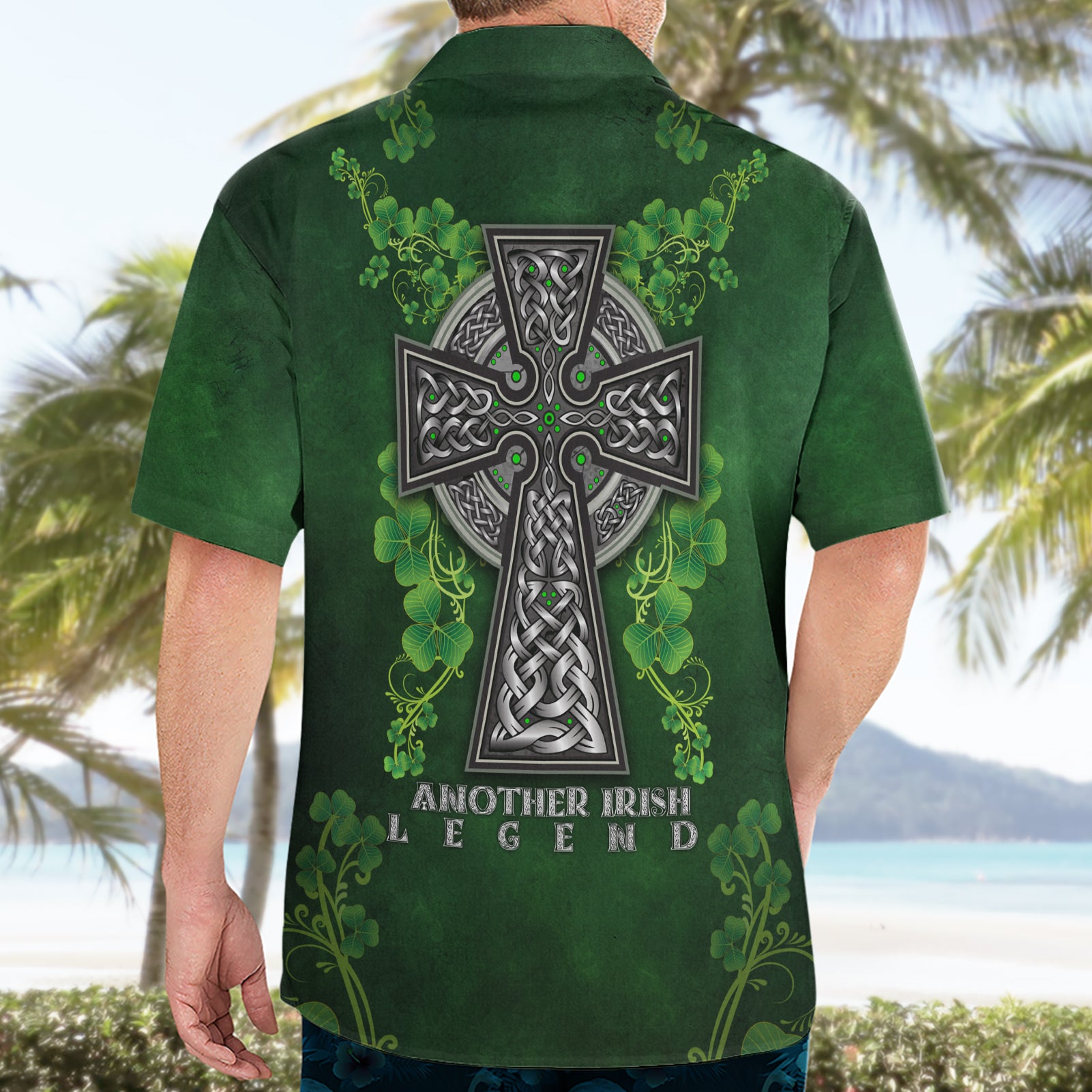 Irish Cross Mix With Shamrock Floral Hawaiian Shirt - Vibe Hoodie Shop