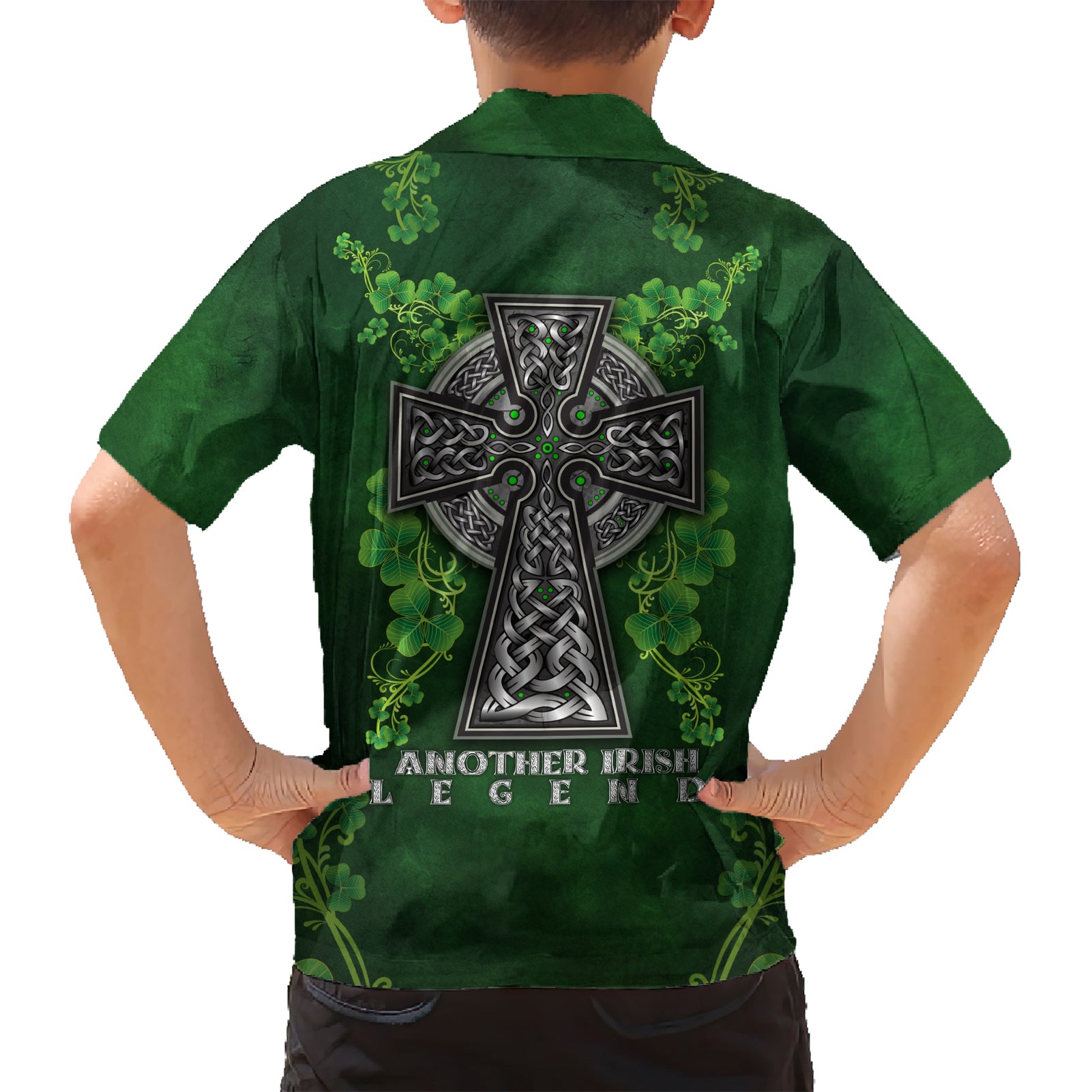 Irish Cross Mix With Shamrock Floral Hawaiian Shirt - Vibe Hoodie Shop