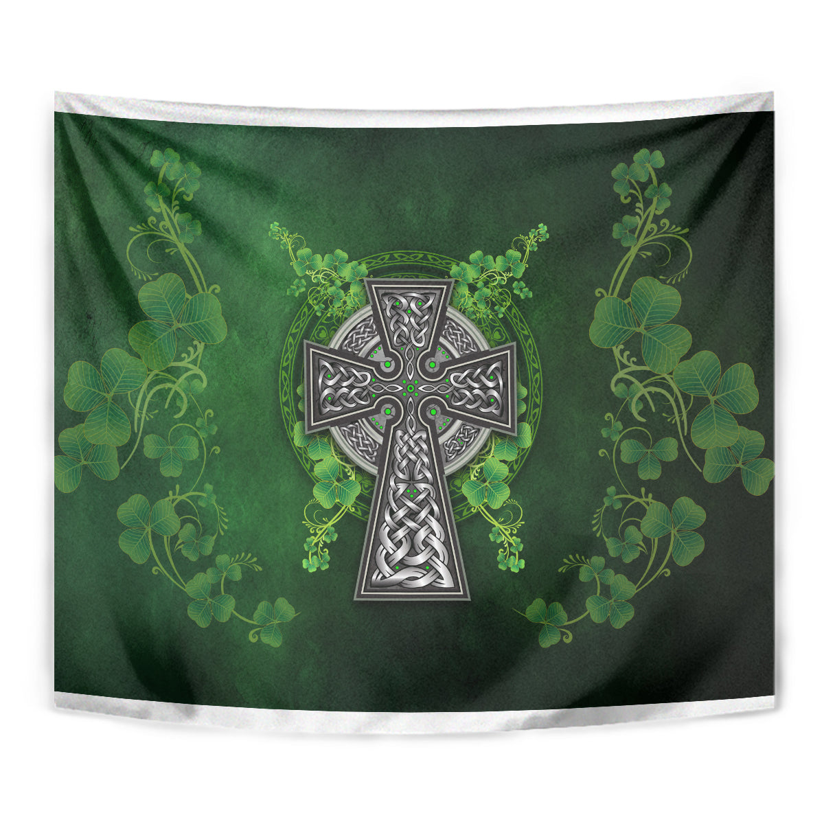 Irish Cross Mix With Shamrock Floral Tapestry - Vibe Hoodie Shop