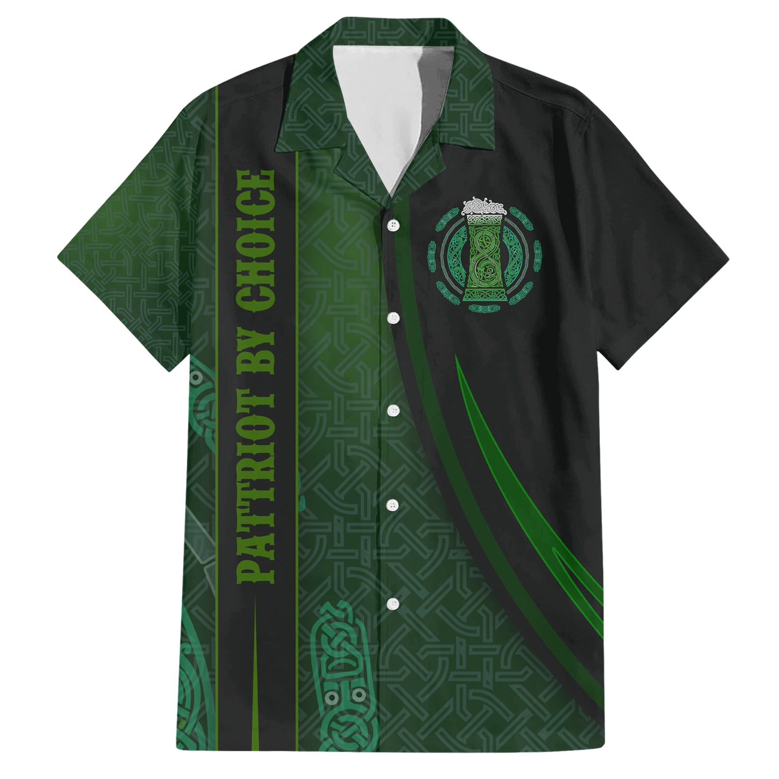 Beer Cup Pattern And Celtic Circle Green Hawaiian Shirt - Vibe Hoodie Shop