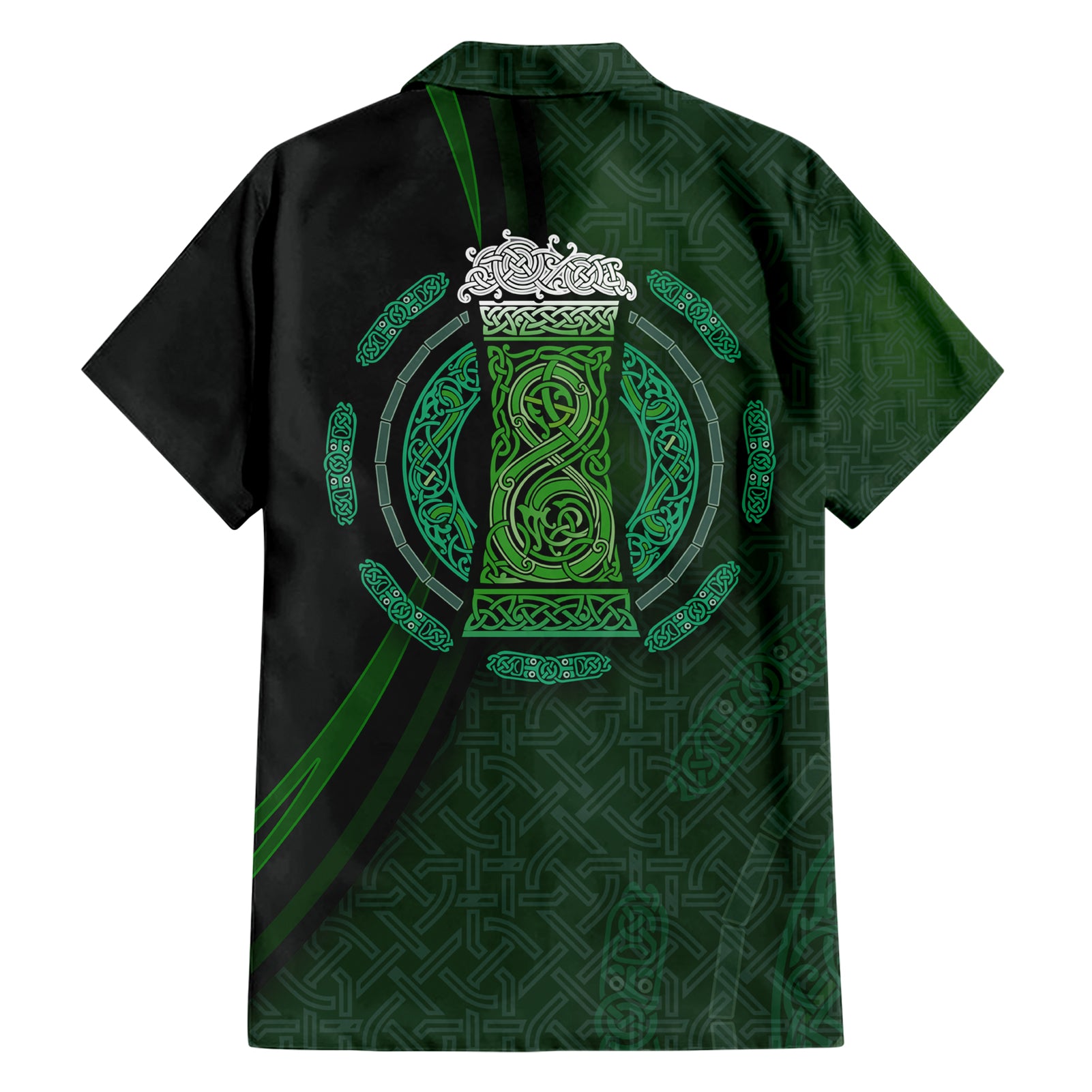Beer Cup Pattern And Celtic Circle Green Hawaiian Shirt - Vibe Hoodie Shop