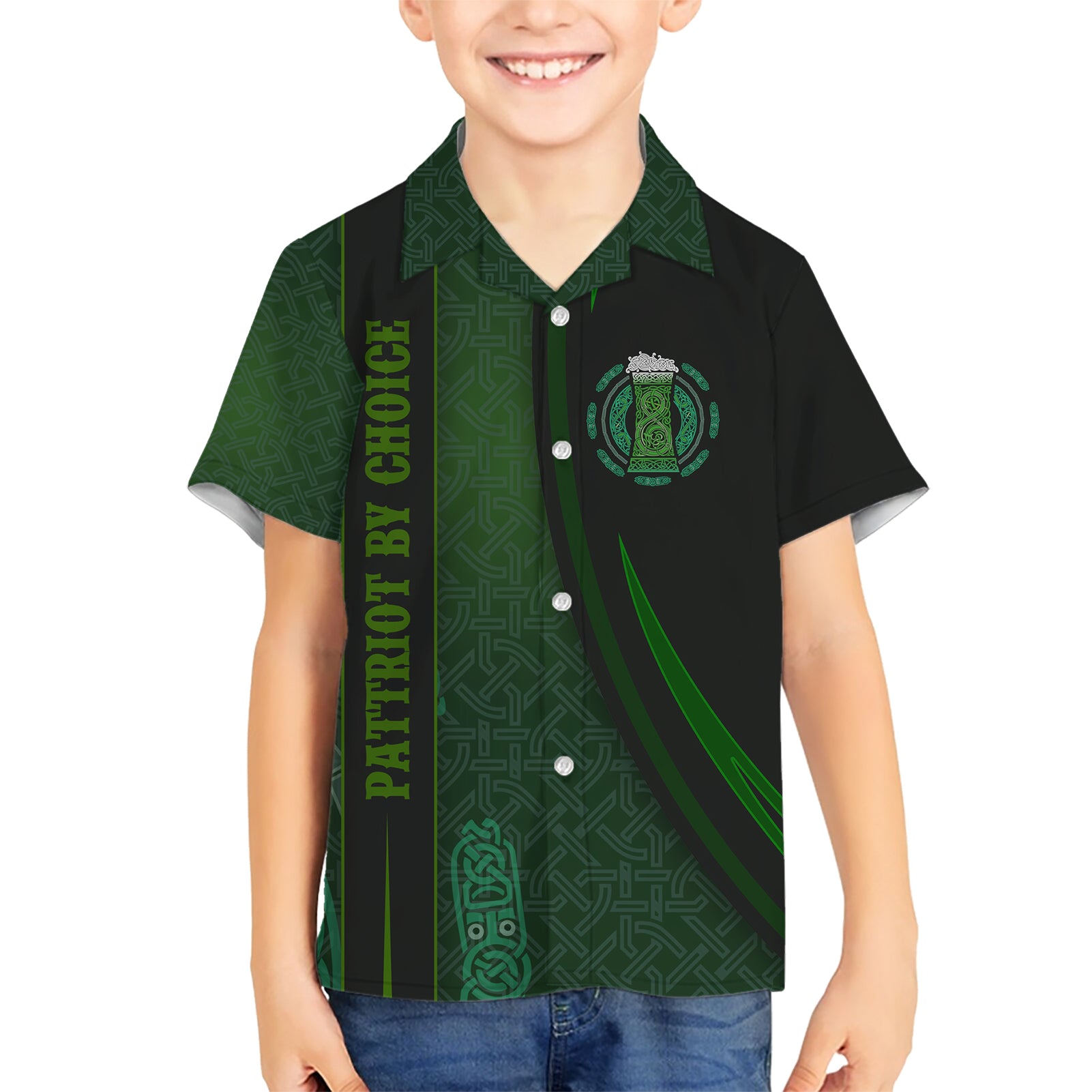 Beer Cup Pattern And Celtic Circle Green Hawaiian Shirt - Vibe Hoodie Shop