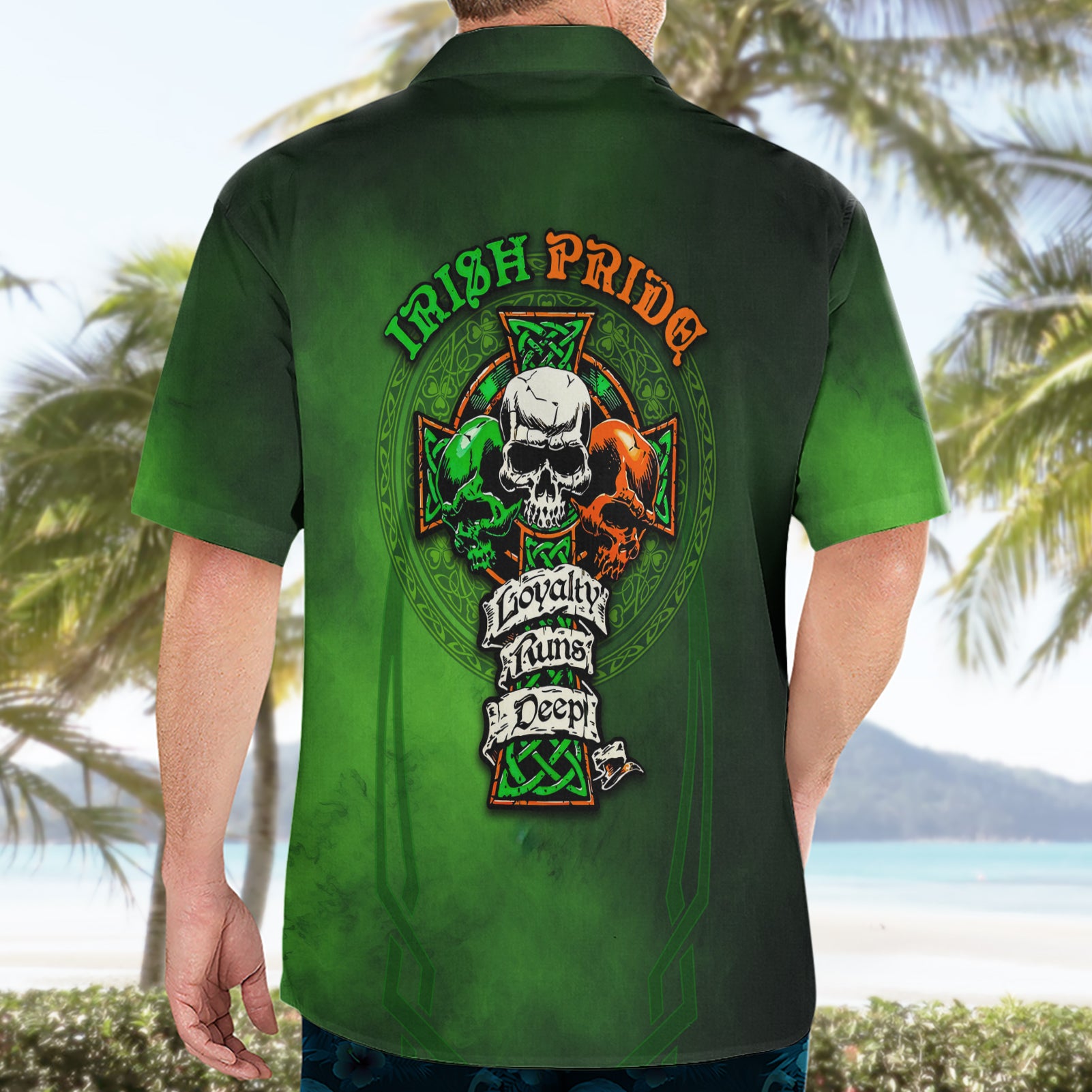 Irish Pride - Skull Cross Mix Hawaiian Shirt - Vibe Hoodie Shop