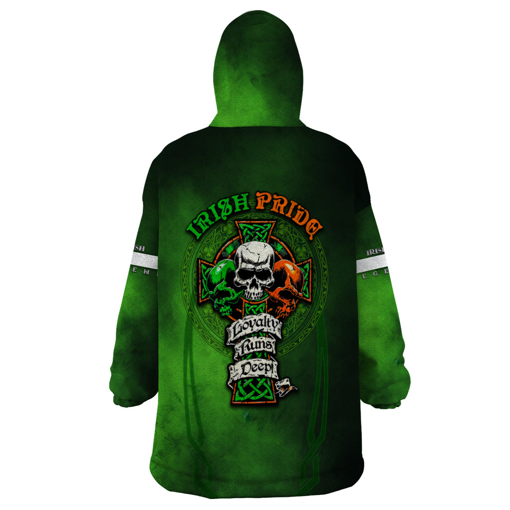 Irish Pride - Skull Cross Mix Wearable Blanket Hoodie - Vibe Hoodie Shop