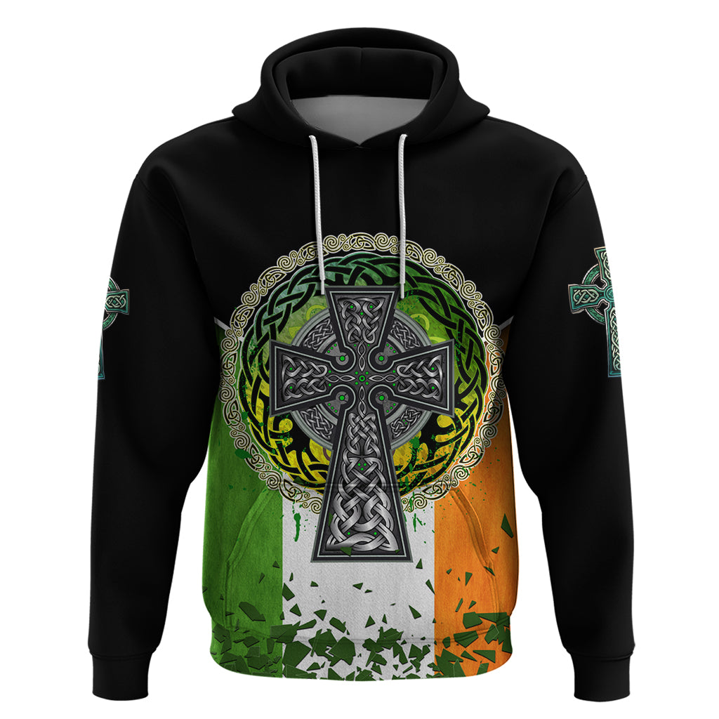 Irish Cross Mix With Shamrock Floral And Flag Hoodie - Vibe Hoodie Shop