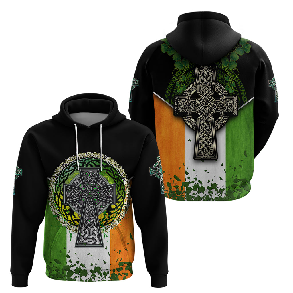 Irish Cross Mix With Shamrock Floral And Flag Hoodie - Vibe Hoodie Shop
