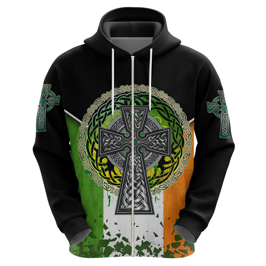 Irish Cross Mix With Shamrock Floral And Flag Hoodie - Vibe Hoodie Shop