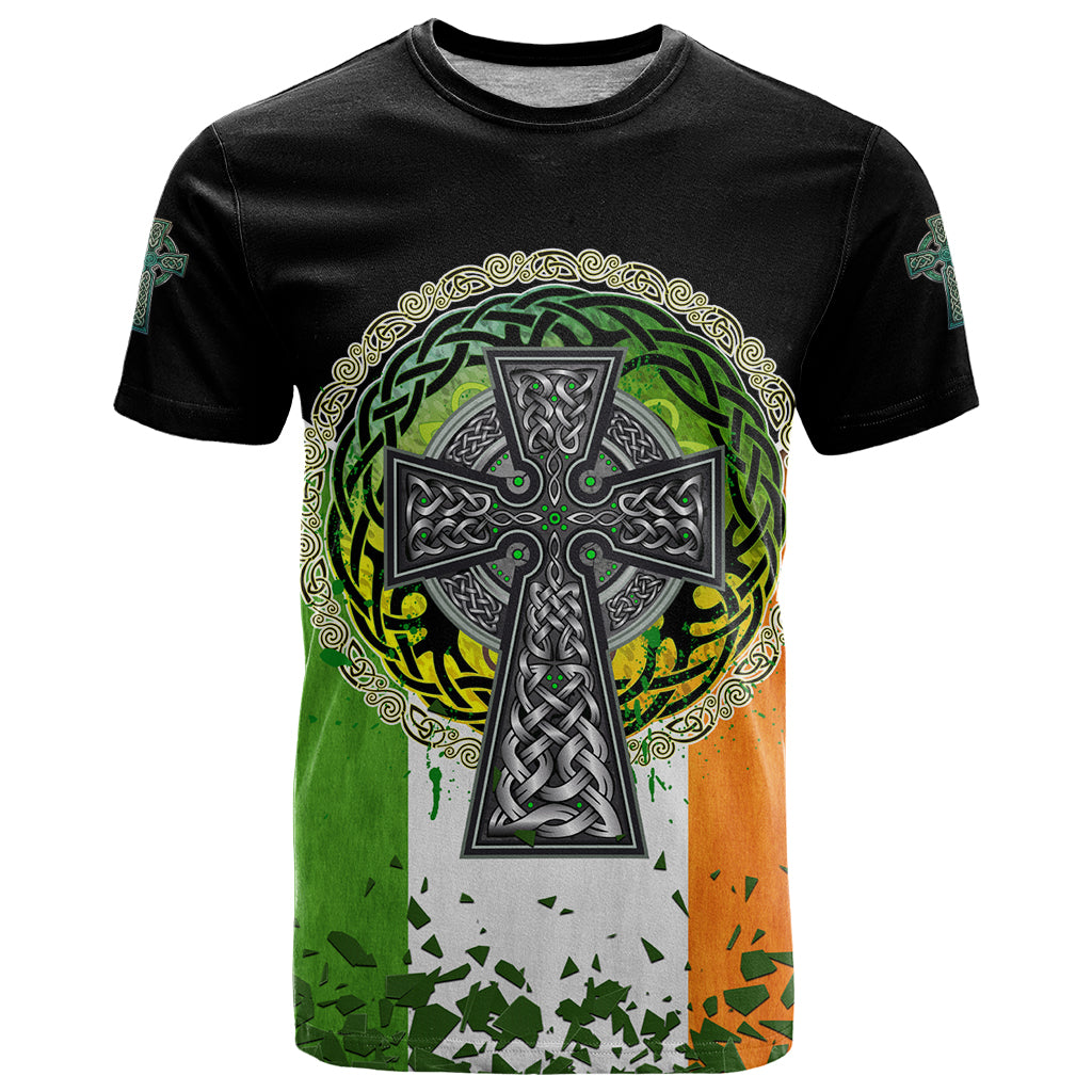 Irish Cross Mix With Shamrock Floral And Flag T Shirt - Vibe Hoodie Shop