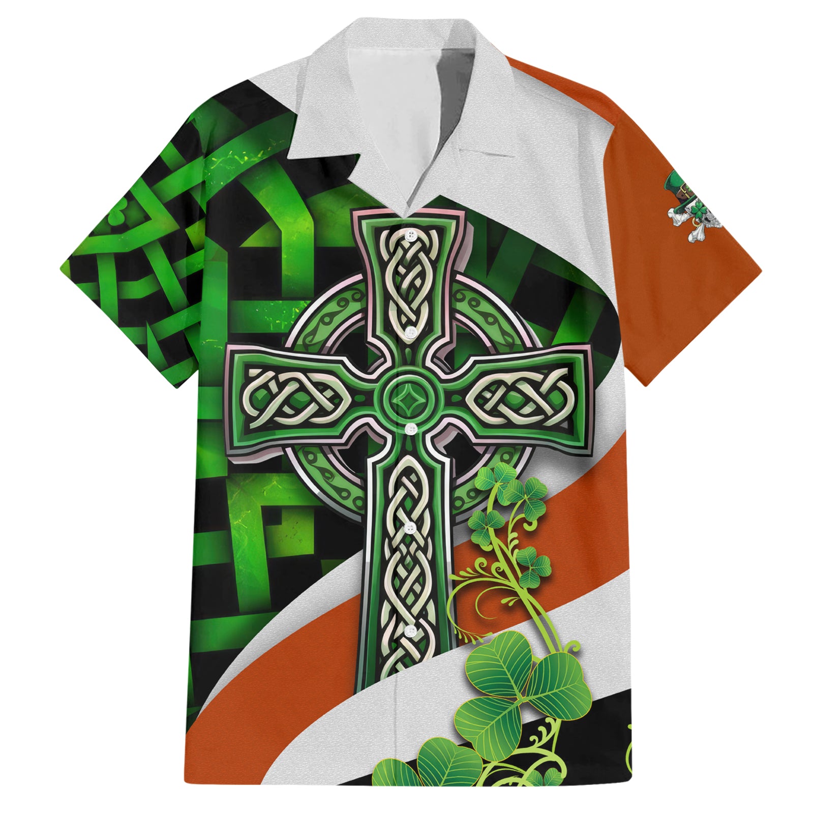 Patrick Day - Irish Cross - Lucky Girl Hawaiian Shirt - Vibe Hoodie Shop