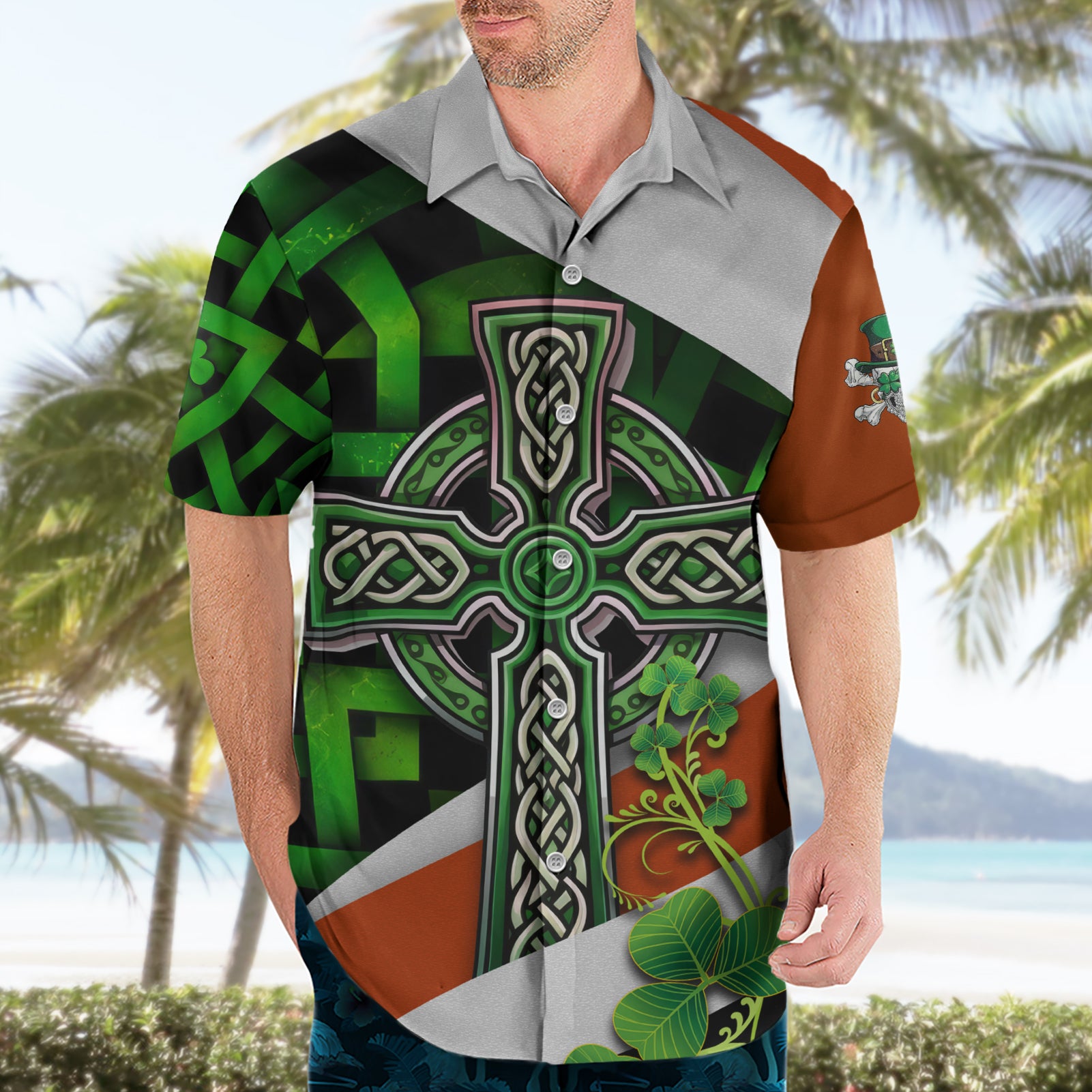 Patrick Day - Irish Cross - Lucky Girl Hawaiian Shirt - Vibe Hoodie Shop