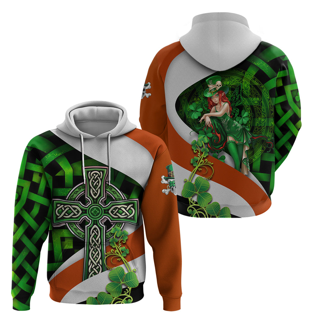 Patrick Day - Irish Cross - Lucky Girl Hoodie - Vibe Hoodie Shop
