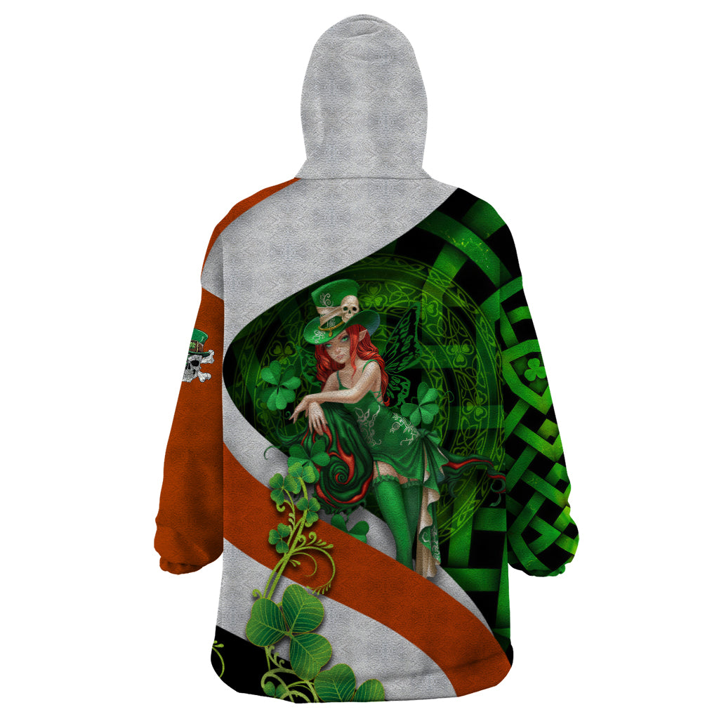 Patrick Day - Irish Cross - Lucky Girl Wearable Blanket Hoodie - Vibe Hoodie Shop