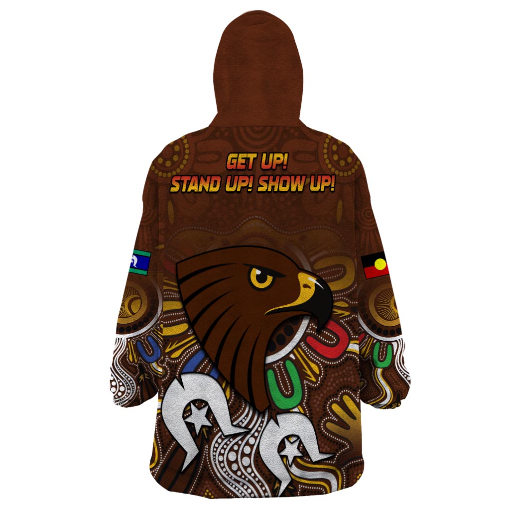 (Custom Personalised) Hawks NAIDOC Week Hawthorn Football Aboriginal Wearable Blanket Hoodie - Vibe Hoodie Shop