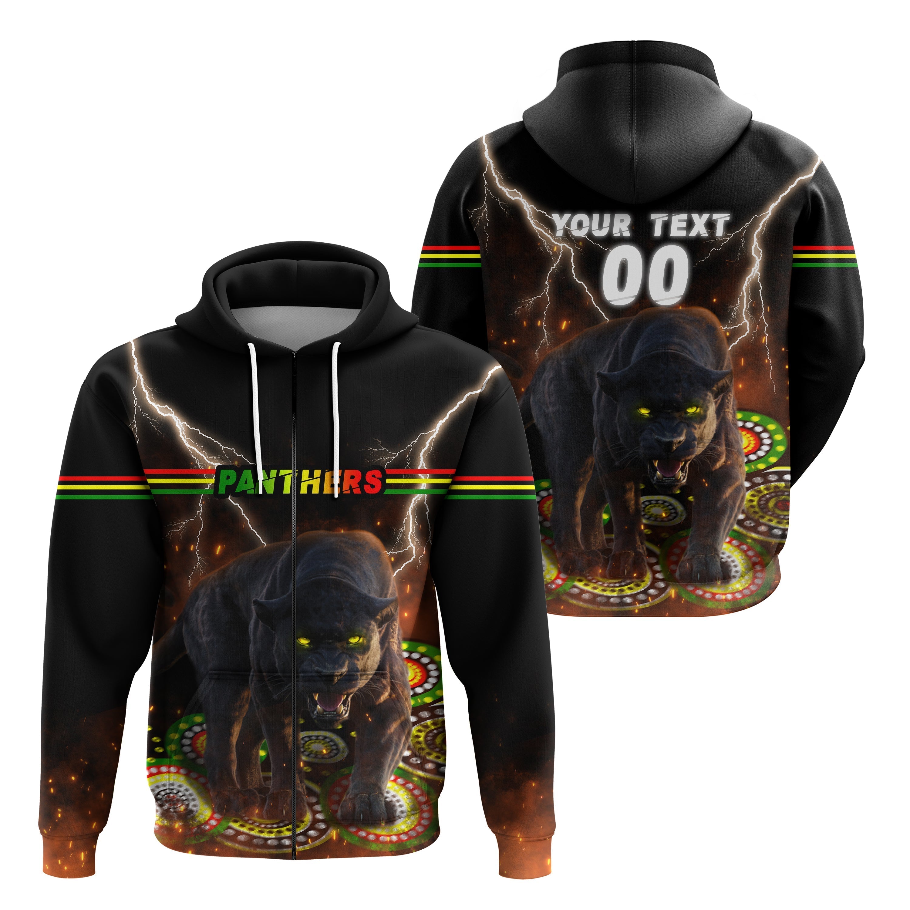 (Custom Personalised) Panthers Zip Hoodie Special Style LT16 - Vibe Hoodie Shop