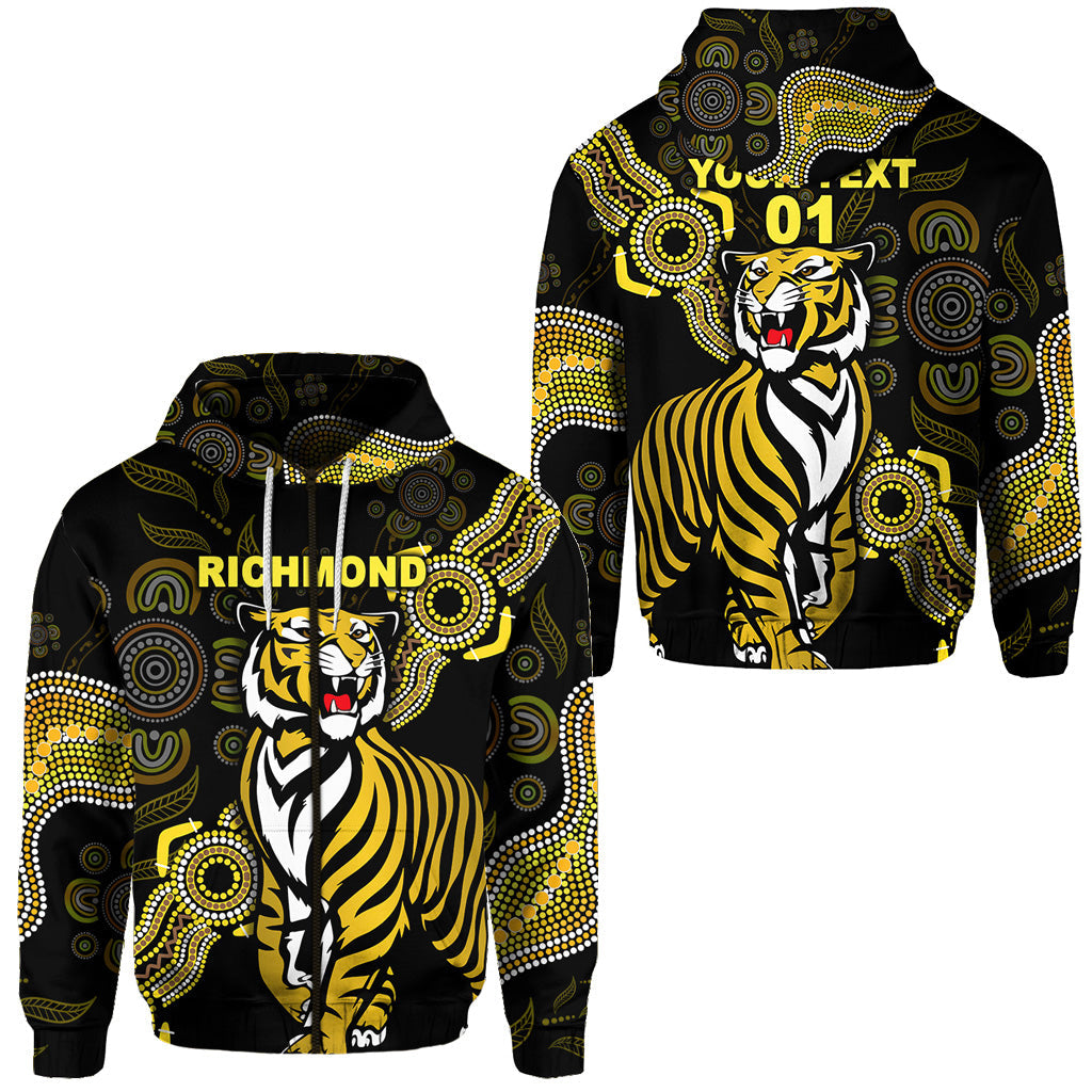 (Custom Personalised And Number) Richmond Tigers Hoodie KID Simple Indigenous - Vibe Hoodie Shop