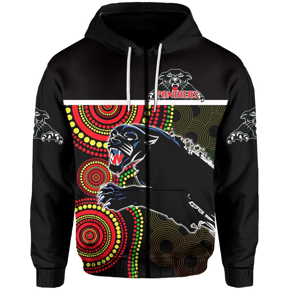 (Custom Personalised) Panthers Indigenous Zip Hoodie - Vibe Hoodie Shop