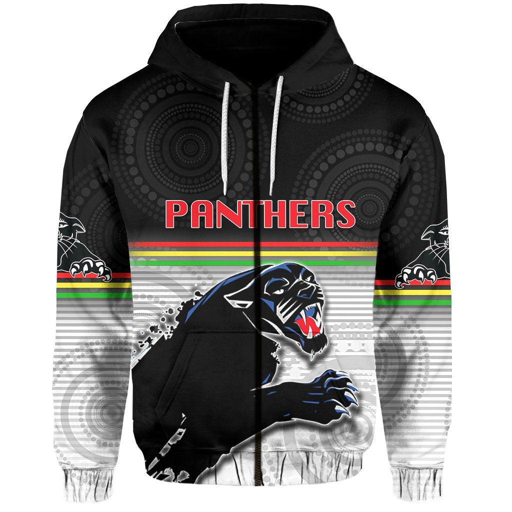 Panthers Aboriginal Zip Hoodie Simple Style - Vibe Hoodie Shop