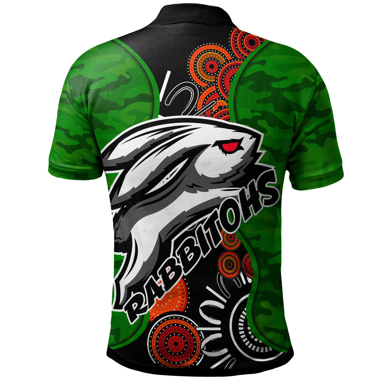 Rabbitohs Rugby Polo Shirt - CustomRabbitohs Indigenous Energy Polo Shirt RLT13 - Vibe Hoodie Shop