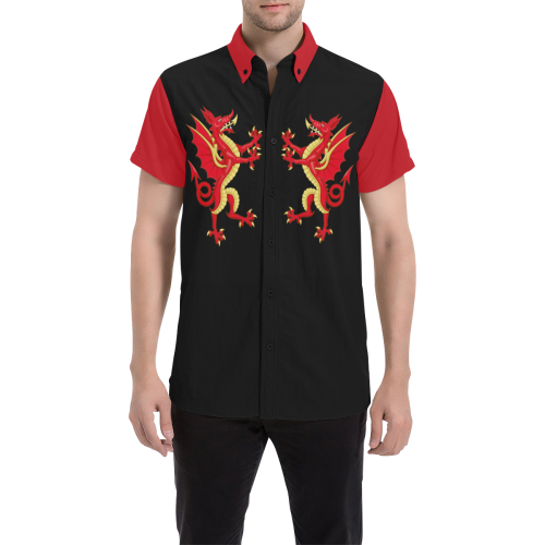 Dragon Wales All Over Print Short Sleeve Shirt - Vibe Hoodie Shop