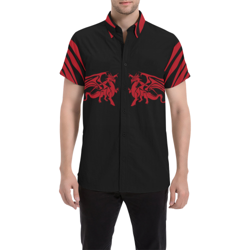 Dragon Wales All Over Print Short Sleeve Shirt - Vibe Hoodie Shop