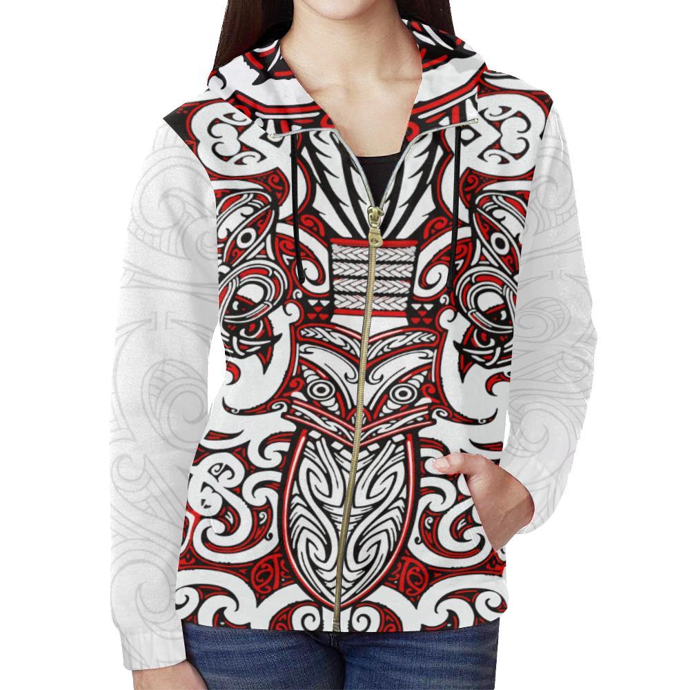 New Zealand Zip - Up Hoodie Maori Rugby - Vibe Hoodie Shop