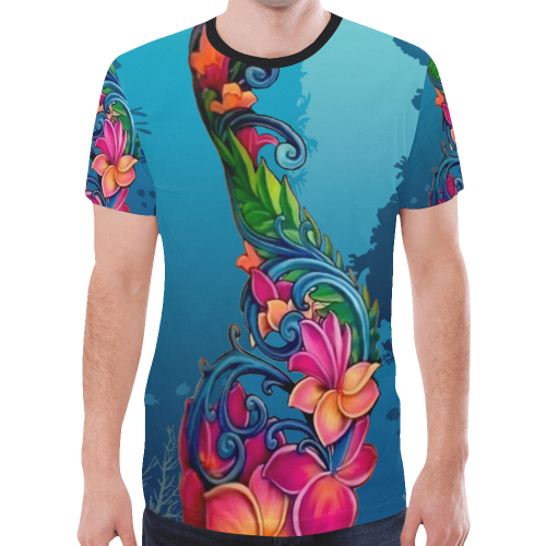 Flowers Under The Sea - Guam New All Over Print T shirt Men's/Women's - Vibe Hoodie Shop