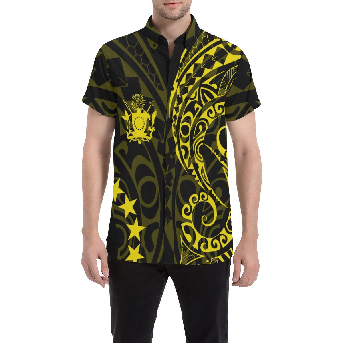 Cook Islands Short Sleeve Shirt Yellow - Vibe Hoodie Shop