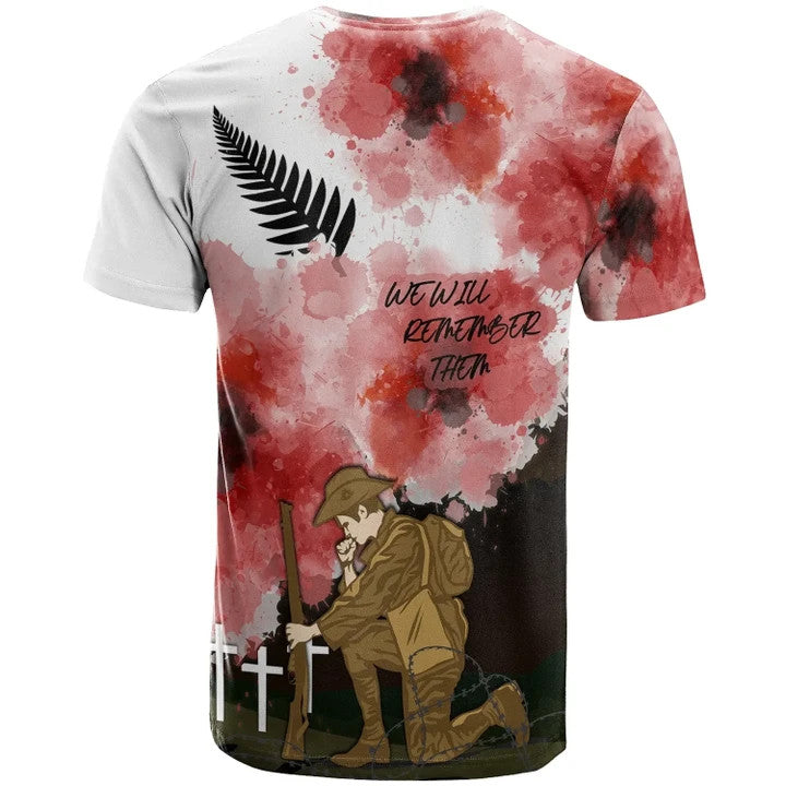 New Zealand Anzac T - Shirt - We Will Remember Them Ver 02 - Vibe Hoodie Shop