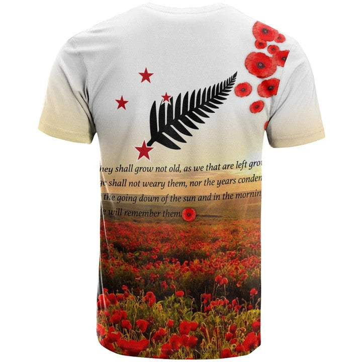 New Zealand Anzac Day T-shirt - We Will Remember Them Ver03 - Vibe Hoodie Shop