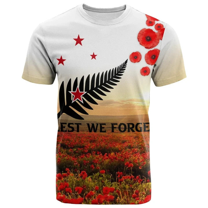 New Zealand Anzac Day T-shirt - We Will Remember Them Ver03 - Vibe Hoodie Shop