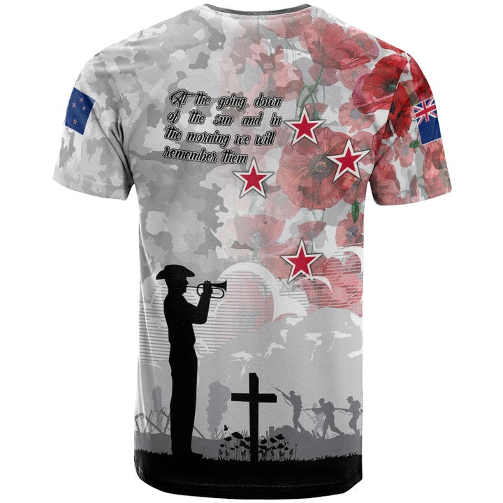 New Zealand Anzac T-Shirt - We Will Remember Them - Vibe Hoodie Shop
