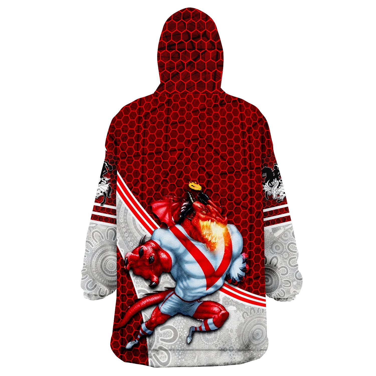 Dragons Rugby Mix Aboriginal Simple Wearable Blanket Hoodie - Vibe Hoodie Shop