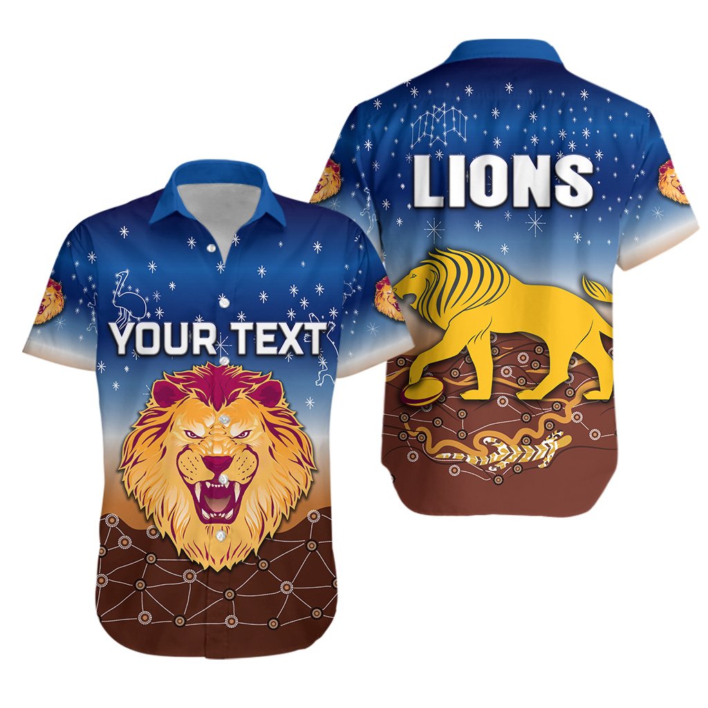 (Custom Personalised) Brisbane Lions Hawaiian Shirt Simple Indigenous - Vibe Hoodie Shop