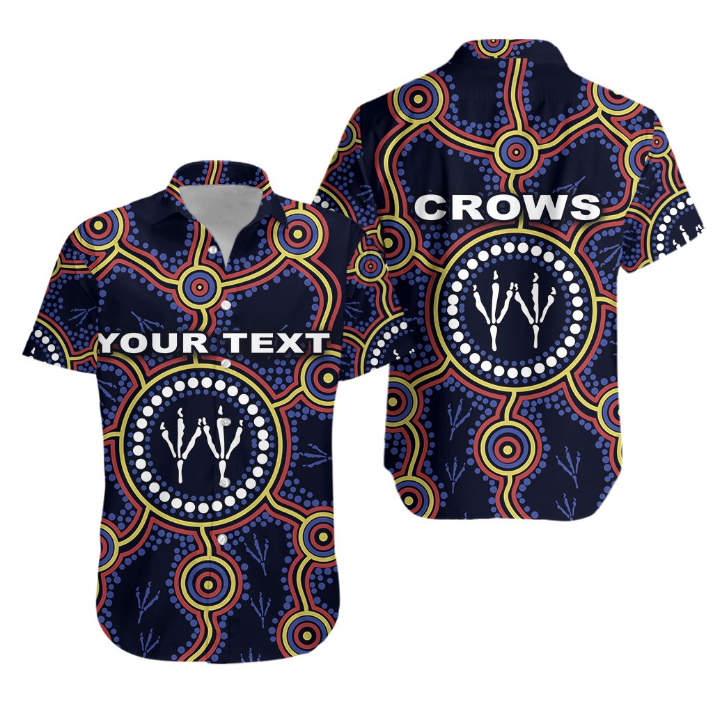 (Custom Personalised) Adelaide Hawaiian Shirt Indigenous Crows Footprint - Vibe Hoodie Shop