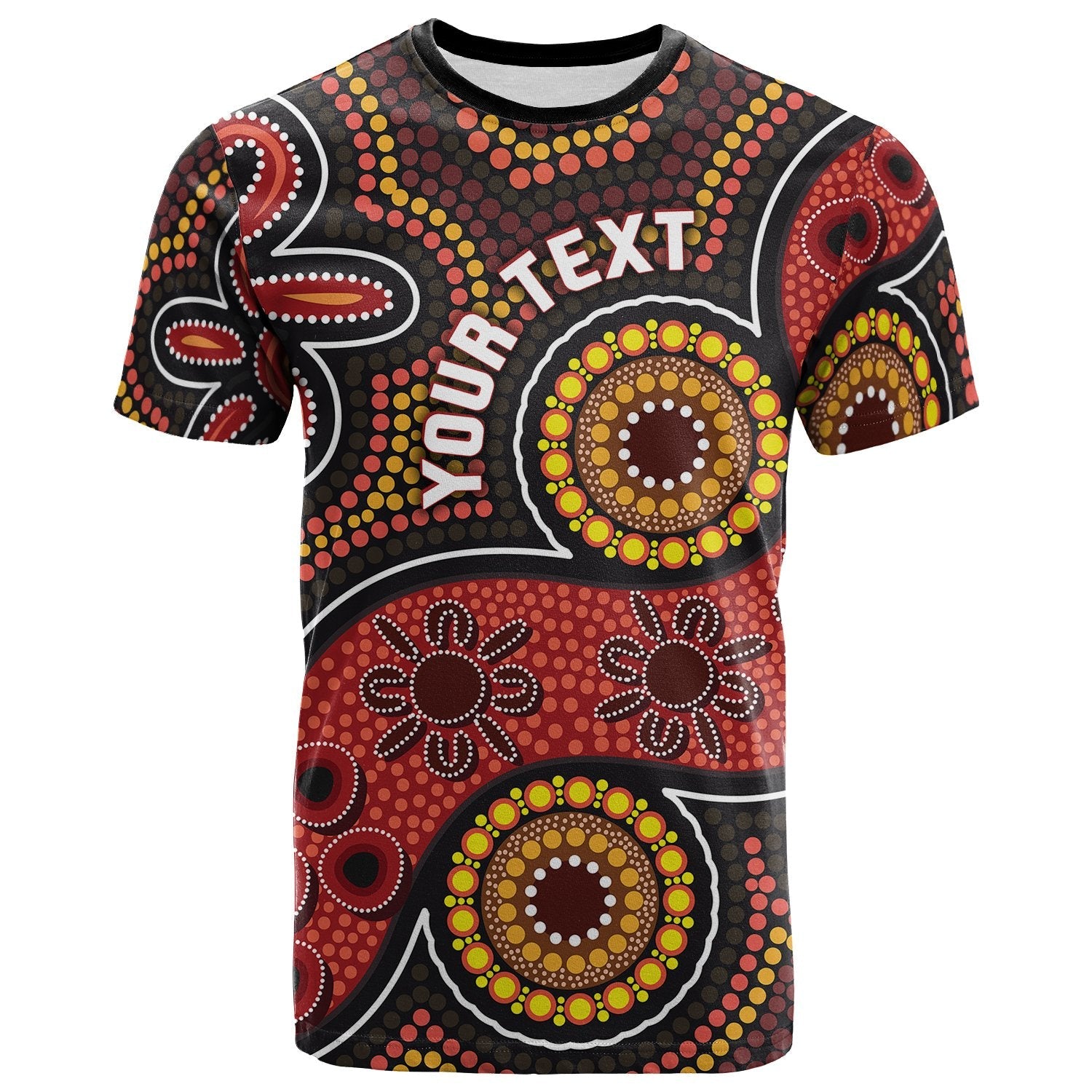 Custom Aboriginal T shirt - Indigenous Circle Dot Painting Style - - Vibe Hoodie Shop