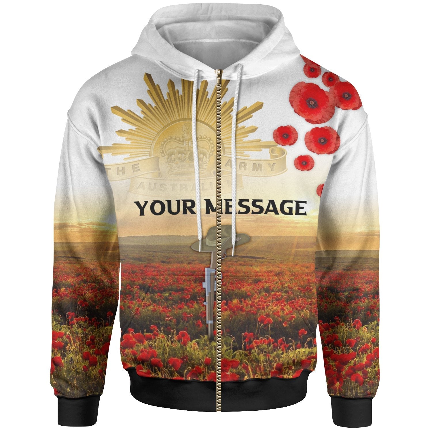 Custom ANZAC Day 2021 Zip - Up Hoodie - We Will Remember Them - Vibe Hoodie Shop