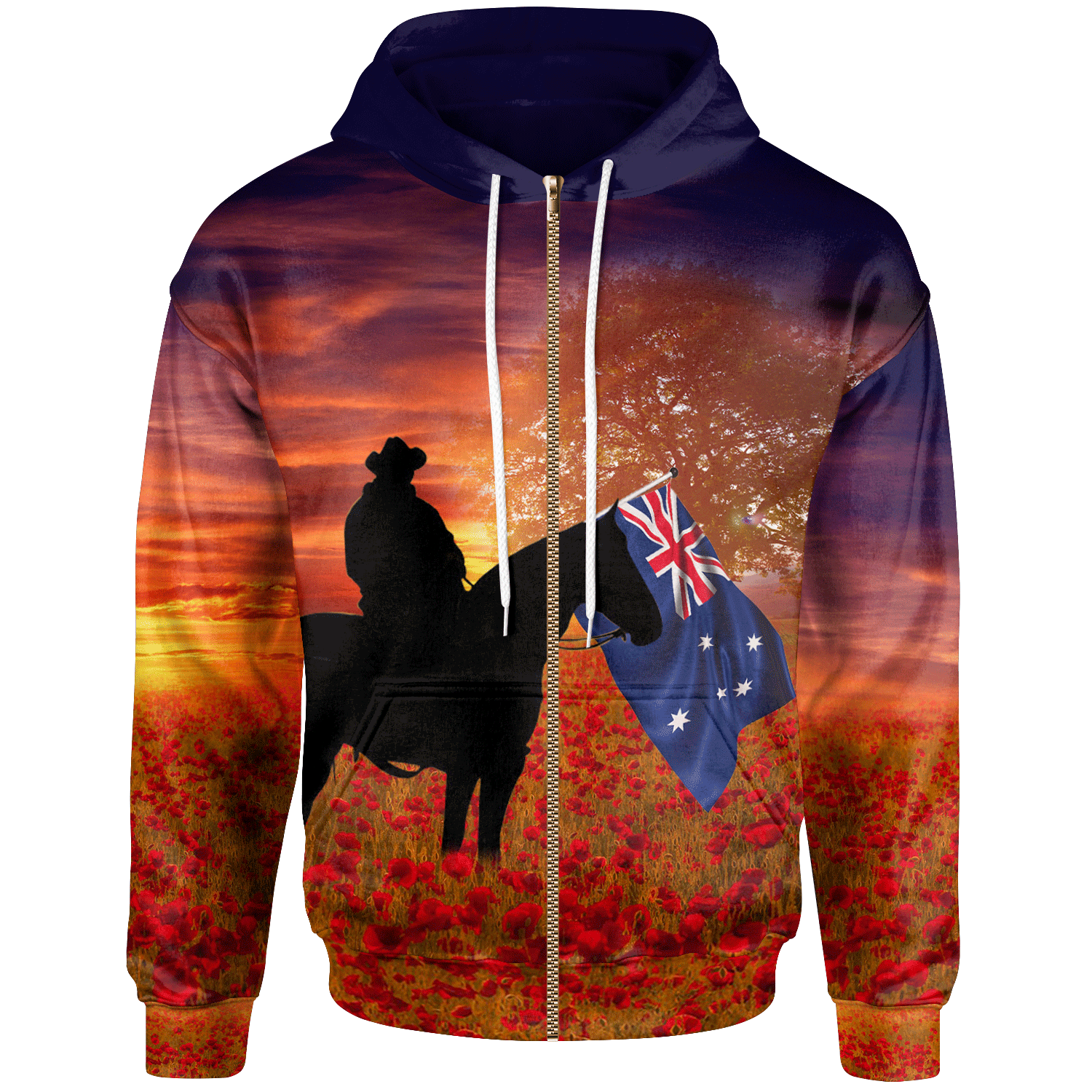 ANZAC Day 2021 Zip - Up Hoodie - Lest We Forget - Vibe Hoodie Shop