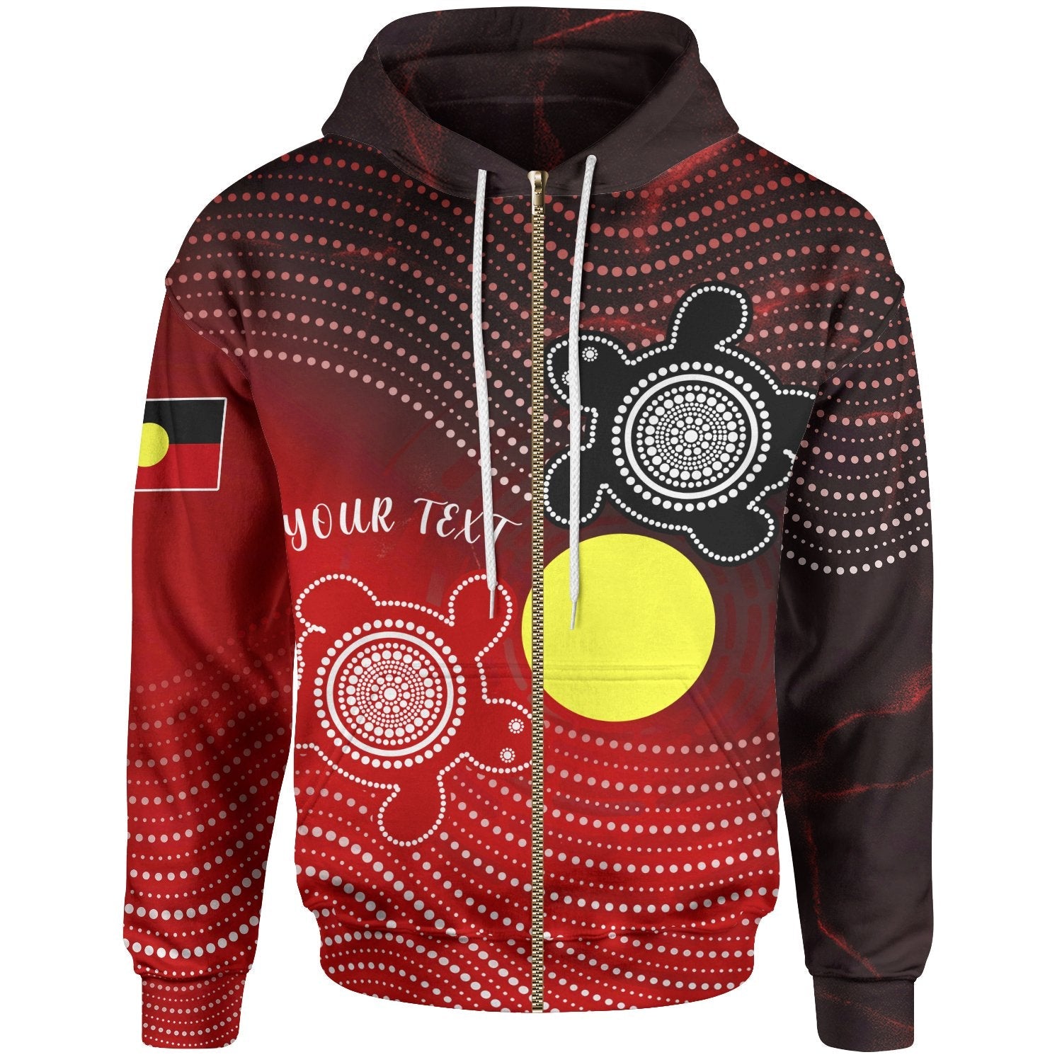 Custom Aboriginal Zip - Up Hoodie - Indigenous Circle Dot Painting Style - - Vibe Hoodie Shop