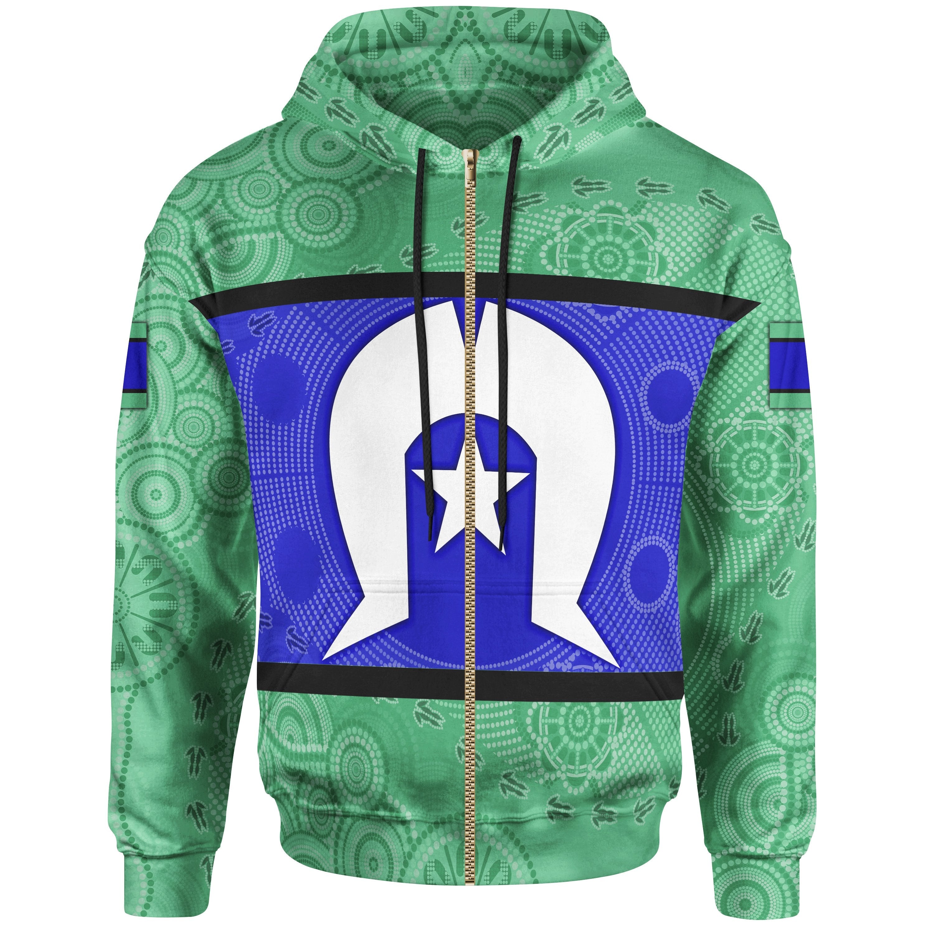 Zip - Up Hoodie, Torres Strait Islands Aboriginal Patterns Ver 02 - Vibe Hoodie Shop