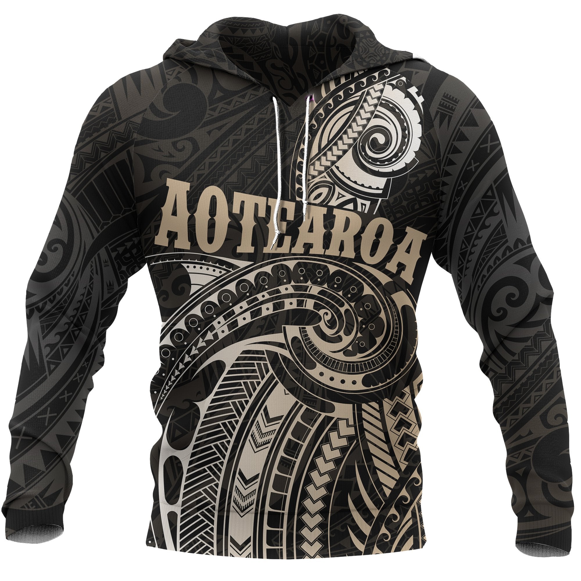 Maori Tattoo Hoodie, New Zealand Aotearoa Pullover Hoodie - Vibe Hoodie Shop