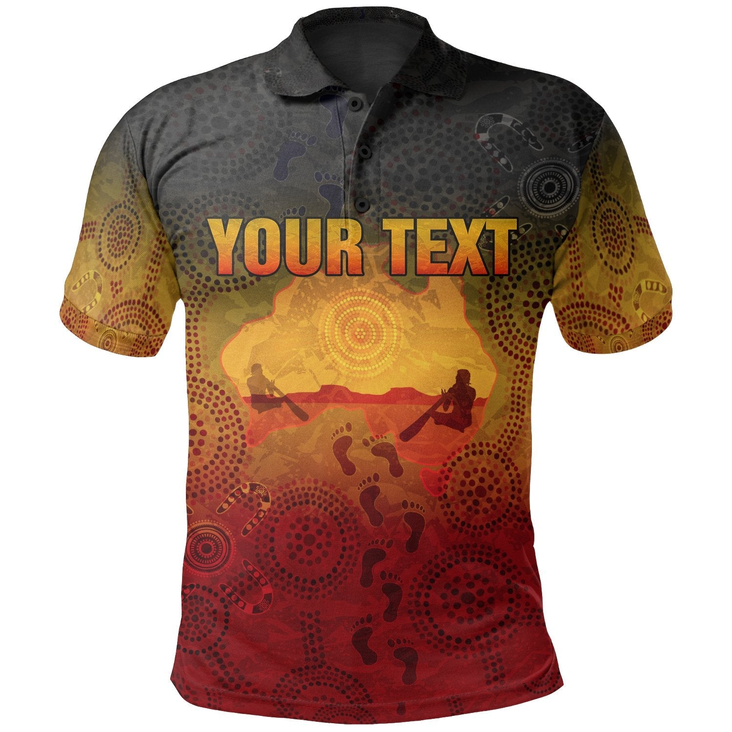 Custom Aboriginal Polo Shirt, Australian Map with Indigenous Color - Vibe Hoodie Shop