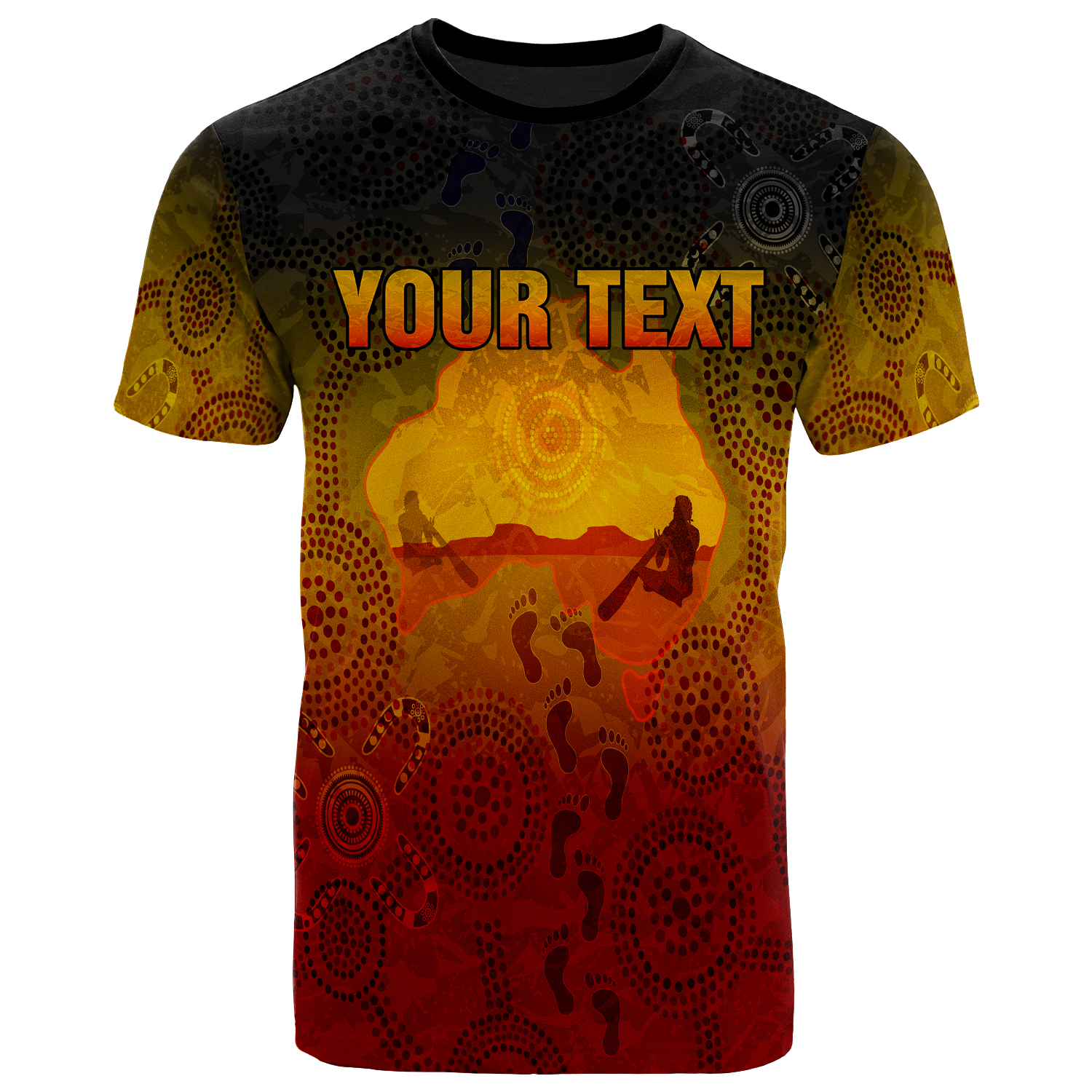 Custom Aboriginal T shirts, Australian Map with Indigenous Color - Vibe Hoodie Shop