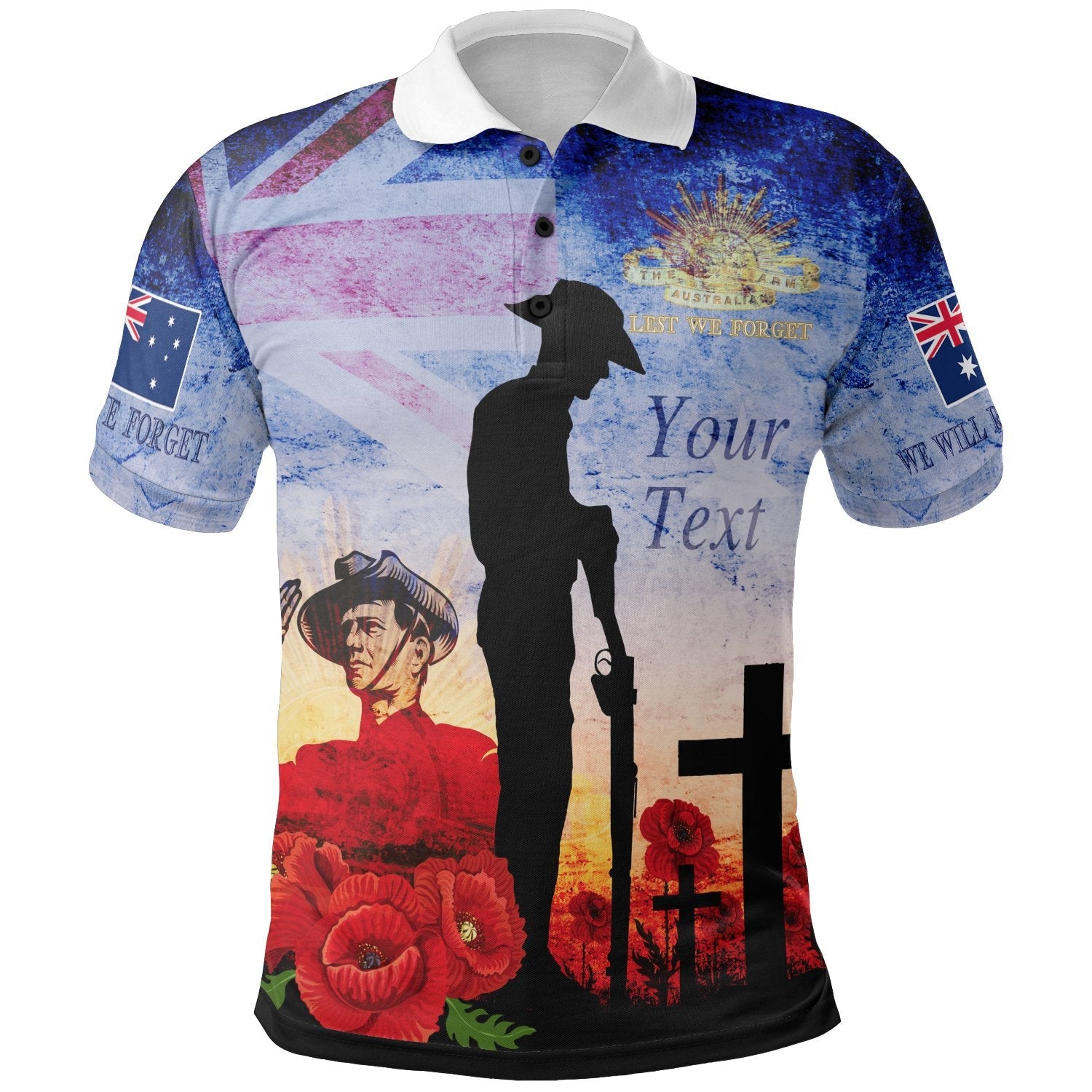 Custom ANZAC Polo Shirts - ANZAC 2020 Lest We Forget The Australian Army - Vibe Hoodie Shop